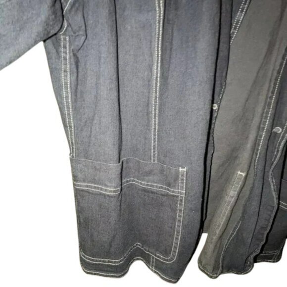 *3 FOR $9* Cato Woman Dark Denim Stretch Long Sleeve Jean Jacket Blazer Coat - Picture 3 of 4